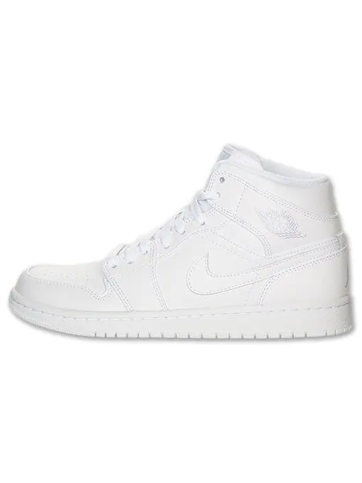 Кроссовки Air Jordan 1 Mid 'White' — изображение 2 из 4, белый