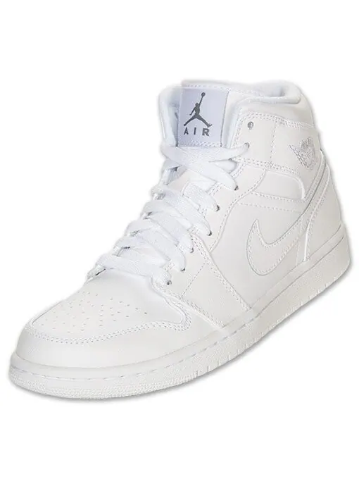 Кроссовки Air Jordan 1 Mid 'White' — изображение 3 из 4, белый