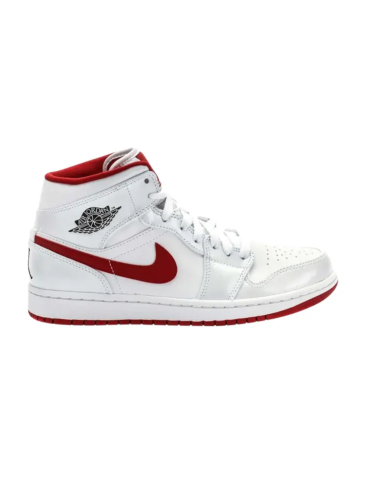 Кроссовки Air Jordan 1 Mid 'White Gym Red' — изображение 1 из 1, белый