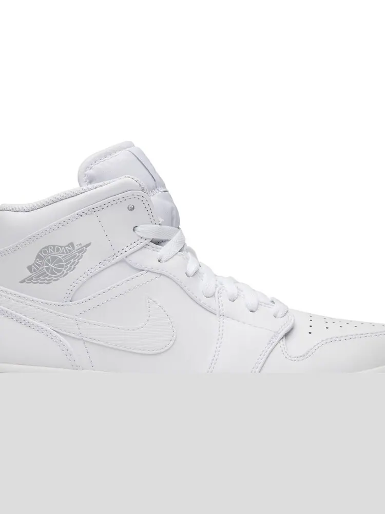 Кроссовки Air Jordan 1 Retro Mid White Pure Platinum — изображение 2 из 8, белый