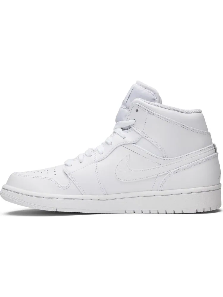 Кроссовки Air Jordan 1 Retro Mid White Pure Platinum — изображение 3 из 8, белый