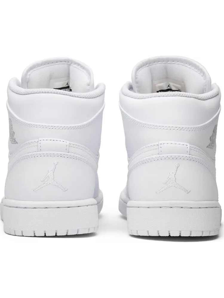 Кроссовки Air Jordan 1 Retro Mid White Pure Platinum — изображение 6 из 8, белый
