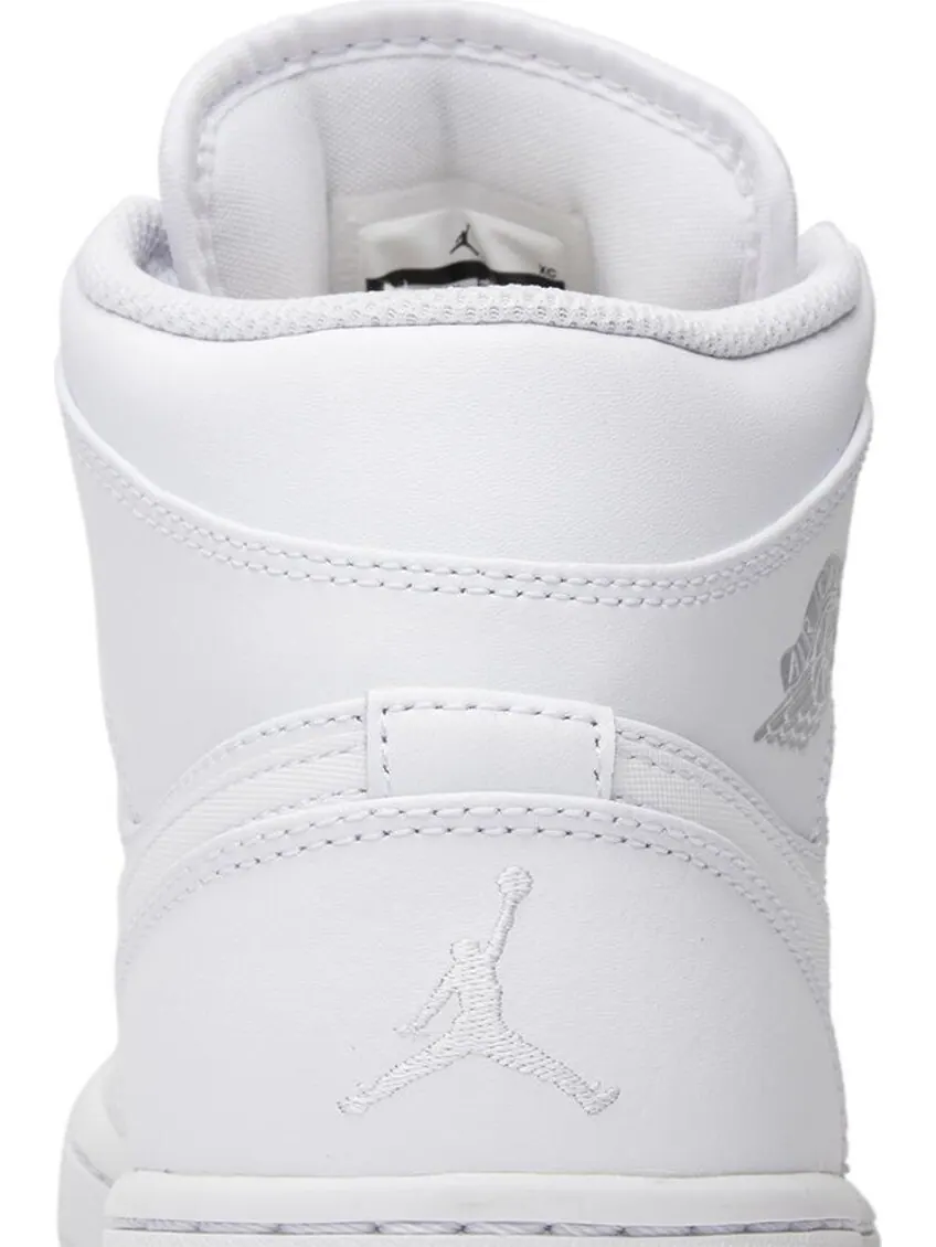 Кроссовки Air Jordan 1 Retro Mid White Pure Platinum — изображение 7 из 8, белый