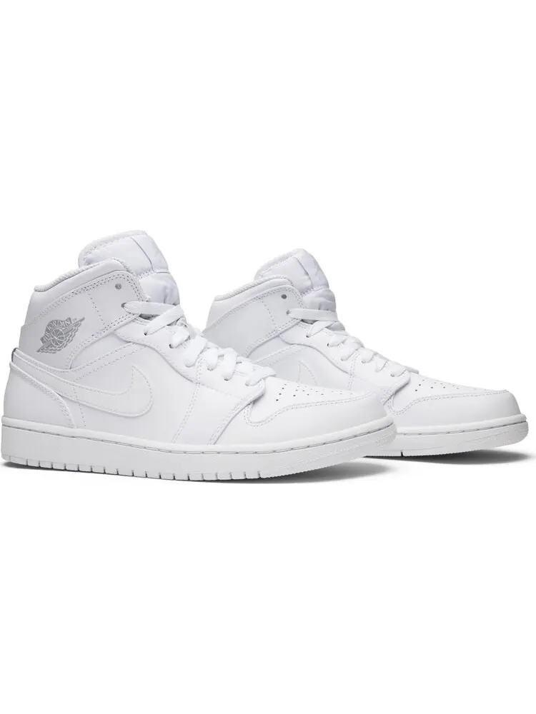 Кроссовки Air Jordan 1 Retro Mid White Pure Platinum — изображение 8 из 8, белый