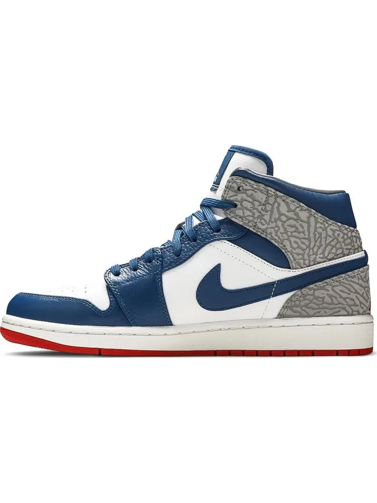 Кроссовки Air Jordan 1 Mid True Blue — изображение 3 из 8, белый
