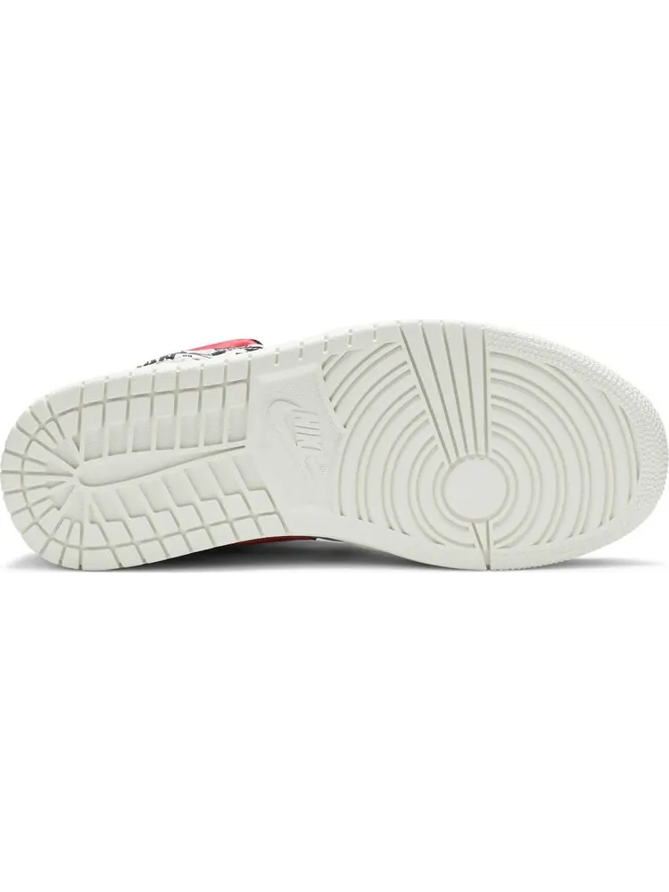 Кроссовки Air Jordan 1 Mid Over-Print Logos — изображение 4 из 8, белый