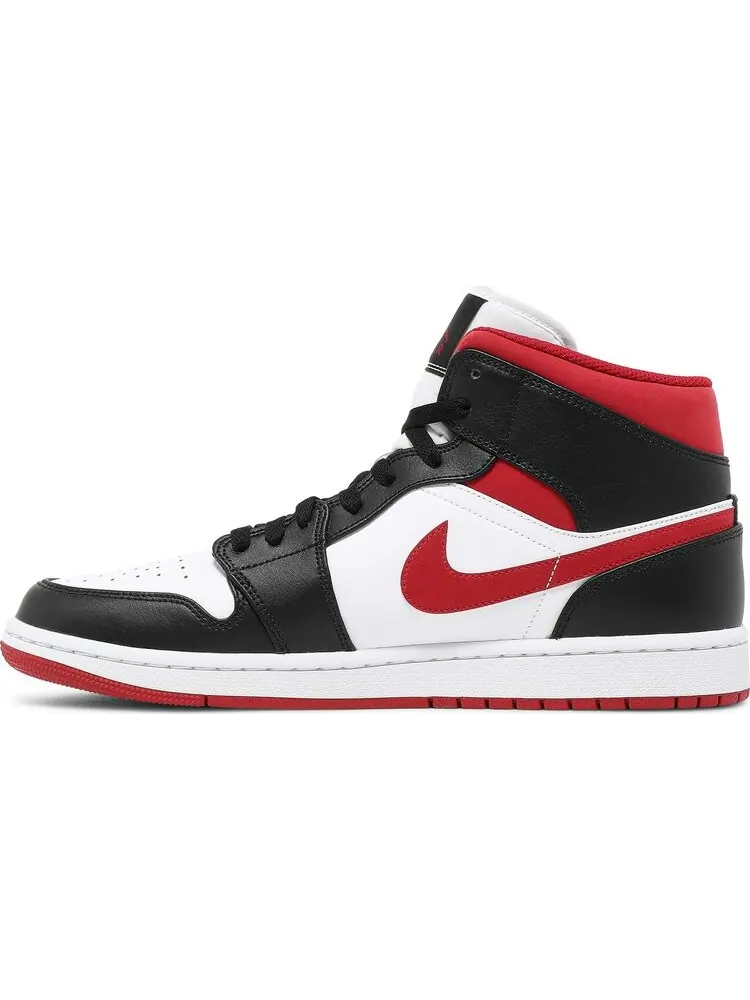 Кроссовки Air Jordan 1 Mid 'Black Gym Red' — изображение 3 из 8, белый