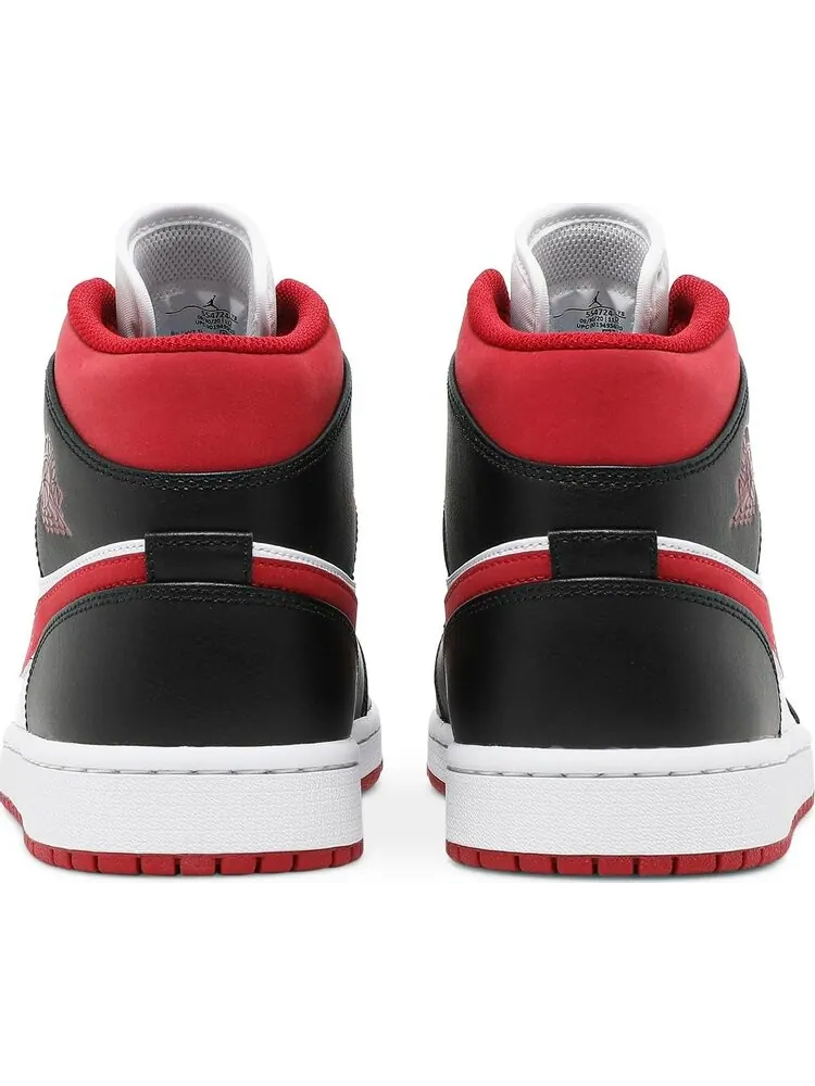 Кроссовки Air Jordan 1 Mid 'Black Gym Red' — изображение 6 из 8, белый