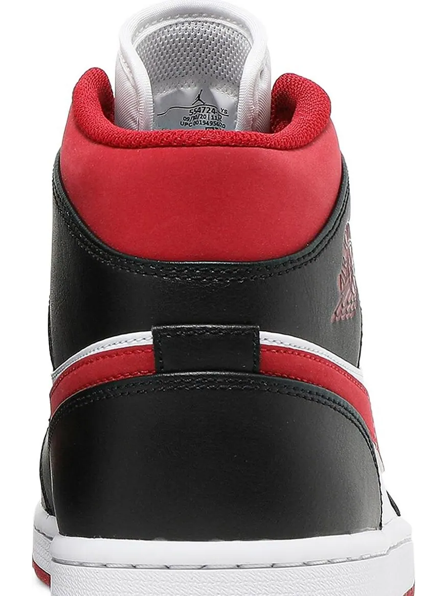 Кроссовки Air Jordan 1 Mid 'Black Gym Red' — изображение 7 из 8, белый
