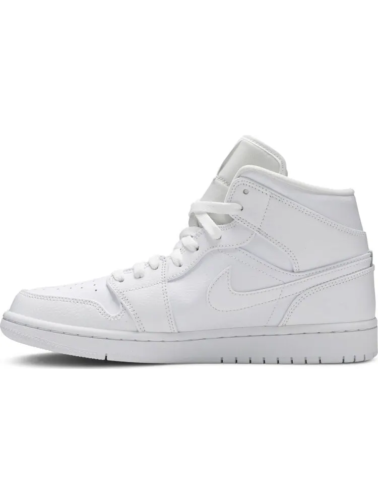 Кроссовки Air Jordan 1 Mid White — изображение 3 из 8, белый