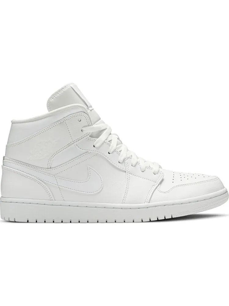 Кроссовки Air Jordan 1 Mid Triple White — изображение 1 из 8, белый