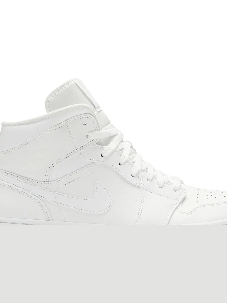 Кроссовки Air Jordan 1 Mid Triple White — изображение 2 из 8, белый