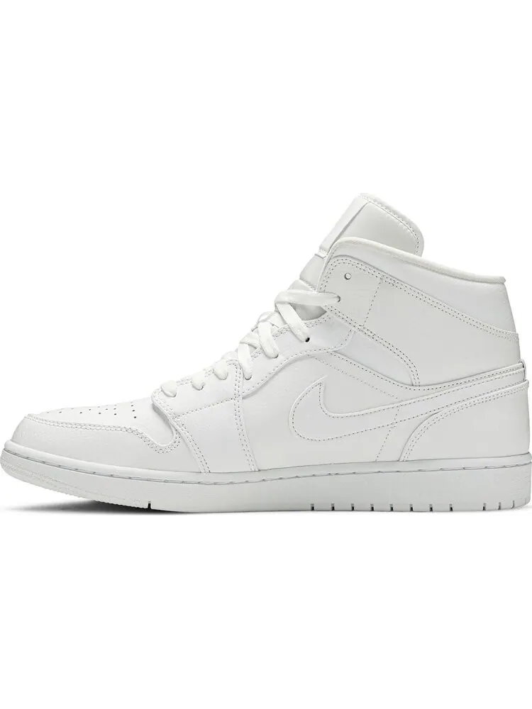 Кроссовки Air Jordan 1 Mid Triple White — изображение 3 из 8, белый
