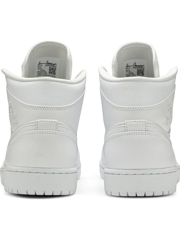 Кроссовки Air Jordan 1 Mid Triple White — изображение 6 из 8, белый