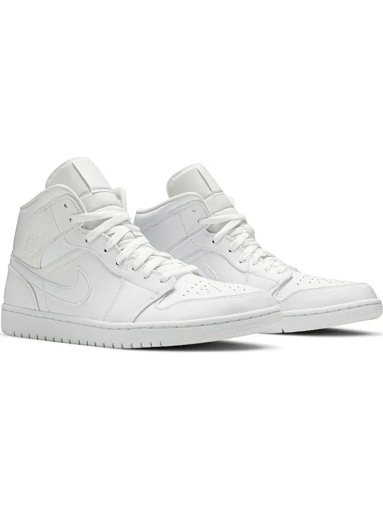 Кроссовки Air Jordan 1 Mid Triple White — изображение 8 из 8, белый
