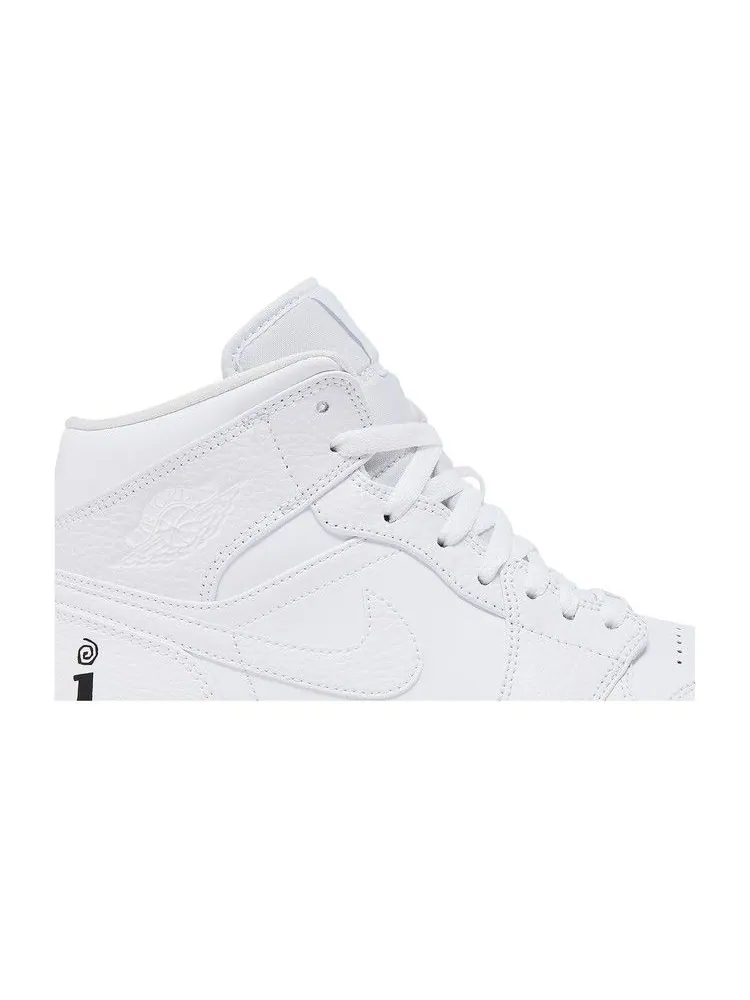 Кроссовки Air Jordan Interscope Records x Air Jordan 1 Mid 'Triple White' — изображение 3 из 9, белый/белый/белый