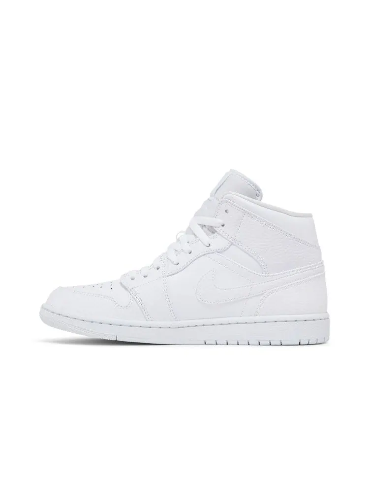 Кроссовки Air Jordan Interscope Records x Air Jordan 1 Mid 'Triple White' — изображение 4 из 9, белый/белый/белый