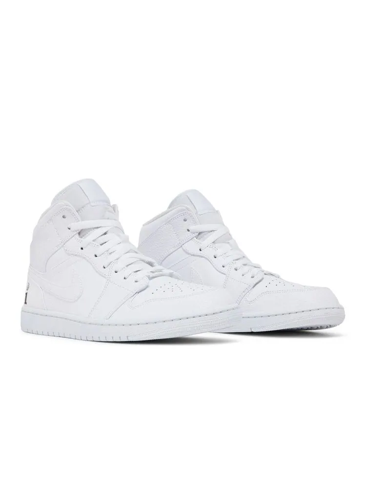 Кроссовки Air Jordan Interscope Records x Air Jordan 1 Mid 'Triple White' — изображение 9 из 9, белый/белый/белый