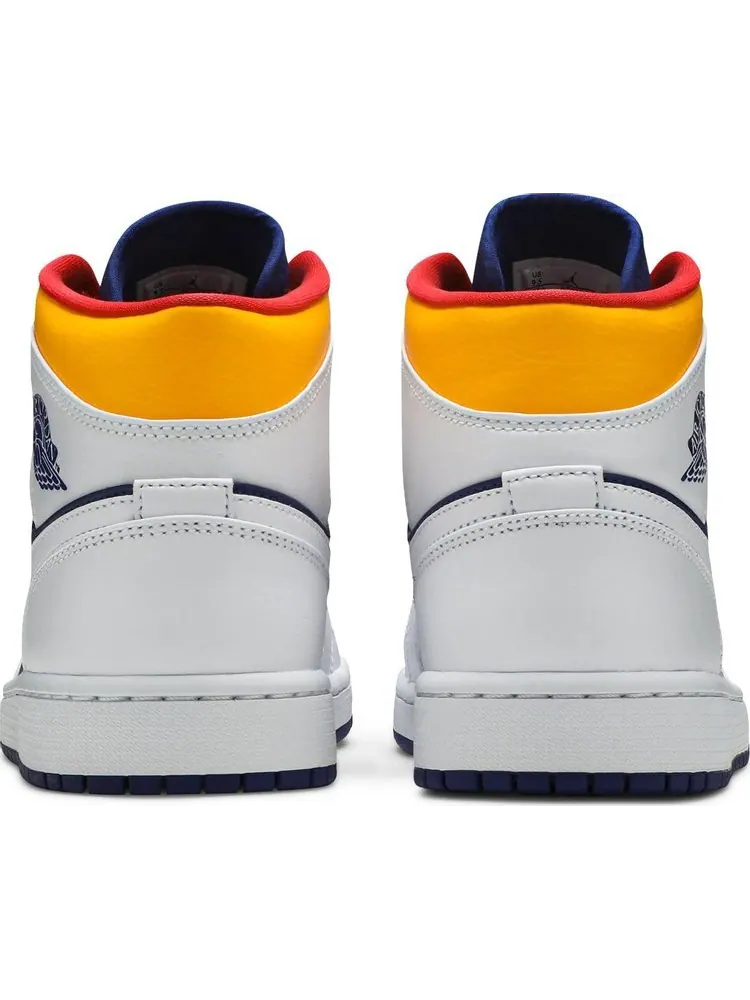 Кроссовки Air Jordan 1 Mid White Deep Royal Blue — изображение 6 из 8, белый