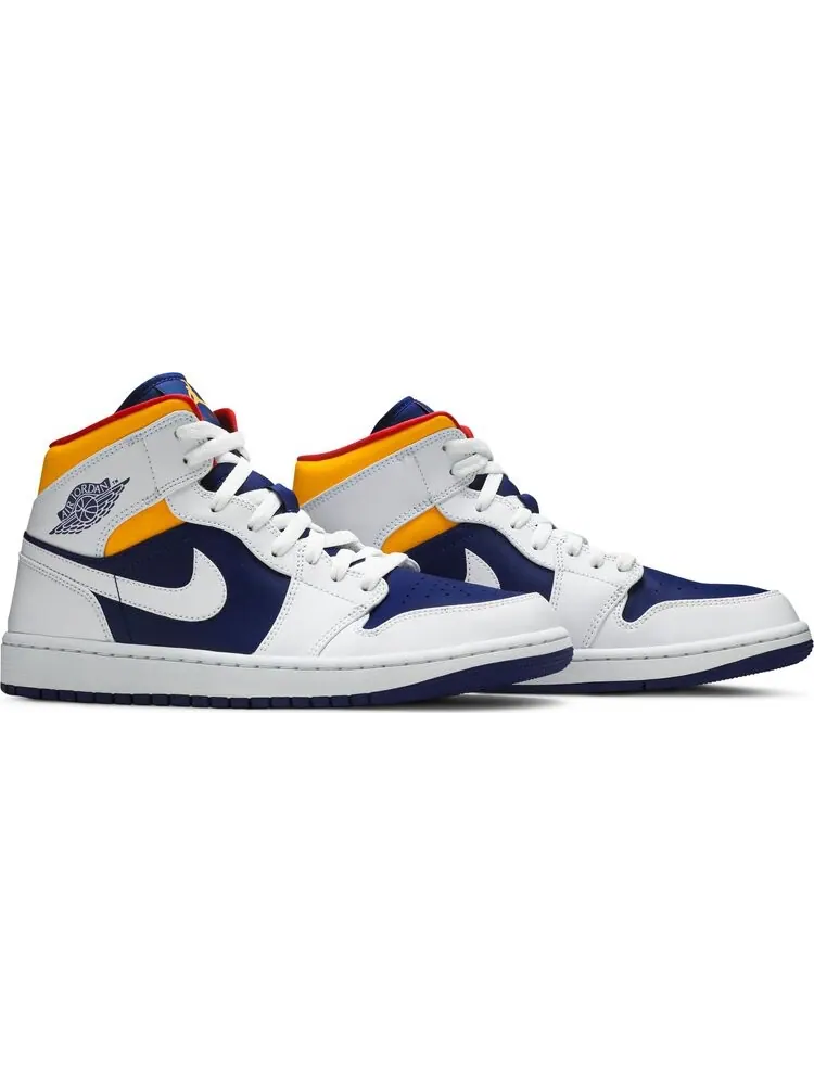 Кроссовки Air Jordan 1 Mid White Deep Royal Blue — изображение 8 из 8, белый