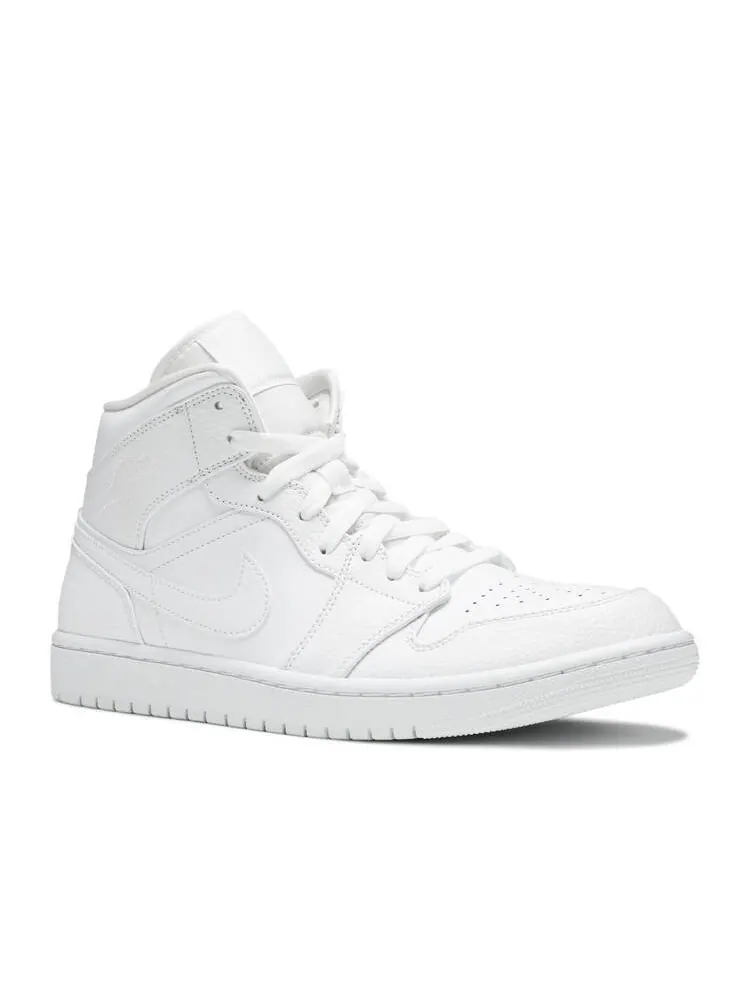 Кроссовки AIR JORDAN 1 MID 'TRIPLE WHITE' — изображение 2 из 4, белый