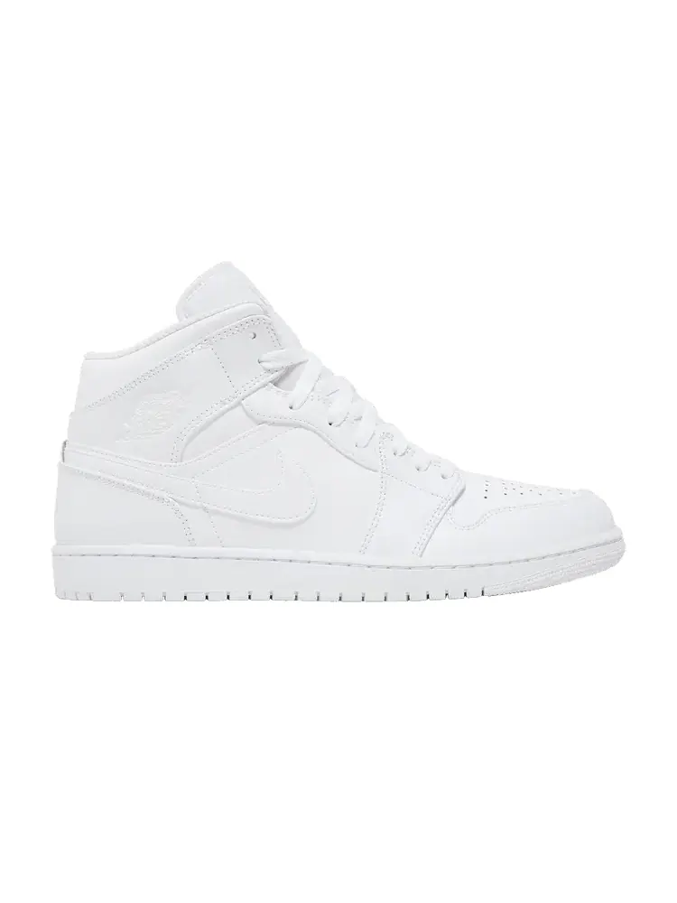 Кроссовки Air Jordan Air Jordan 1 Mid 'Triple White' — изображение 1 из 9, белый/белый/белый