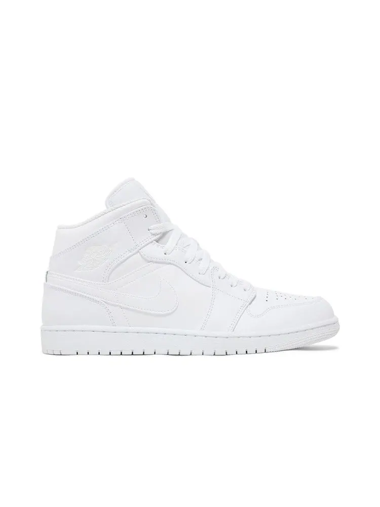 Кроссовки Air Jordan Air Jordan 1 Mid 'Triple White' — изображение 2 из 9, белый/белый/белый