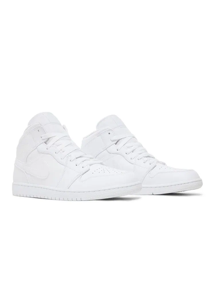Кроссовки Air Jordan Air Jordan 1 Mid 'Triple White' — изображение 9 из 9, белый/белый/белый