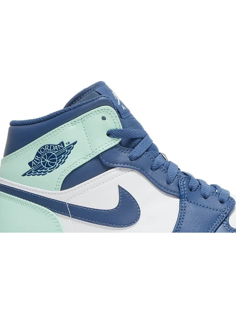 Кроссовки Air Jordan 1 Mid Blue Mint — изображение 2 из 8, синий