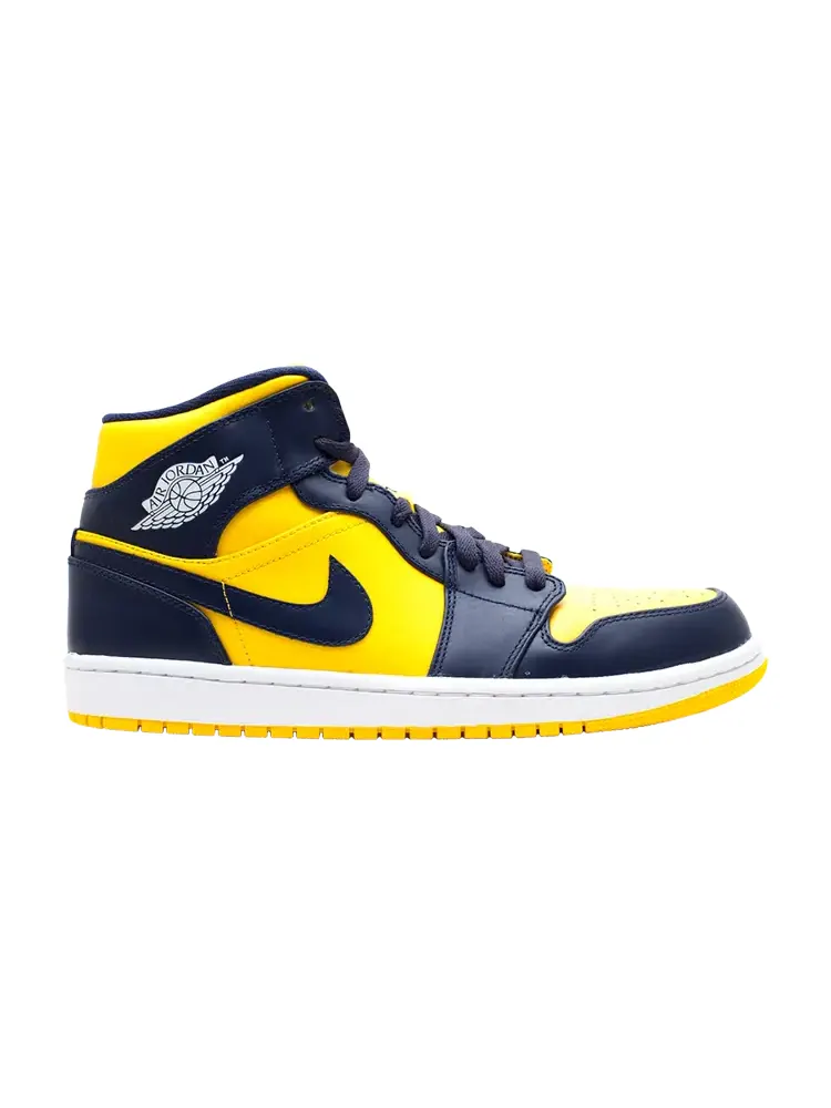Кроссовки Air Jordan 1 Mid 'Michigan' — изображение 1 из 4, желтый