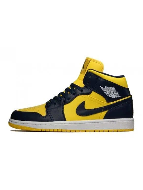 Кроссовки Air Jordan 1 Mid 'Michigan' — изображение 2 из 4, желтый