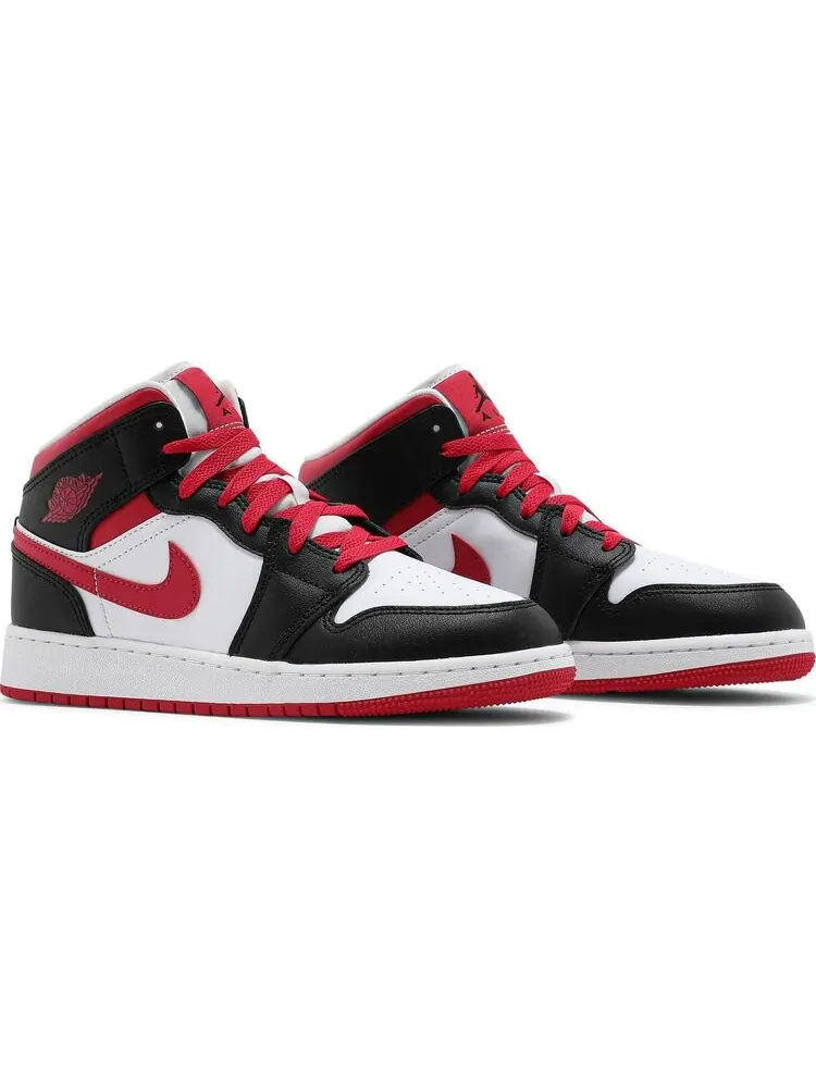 Кроссовки Air Jordan 1 Mid GS White Very Berry — изображение 8 из 8, белый