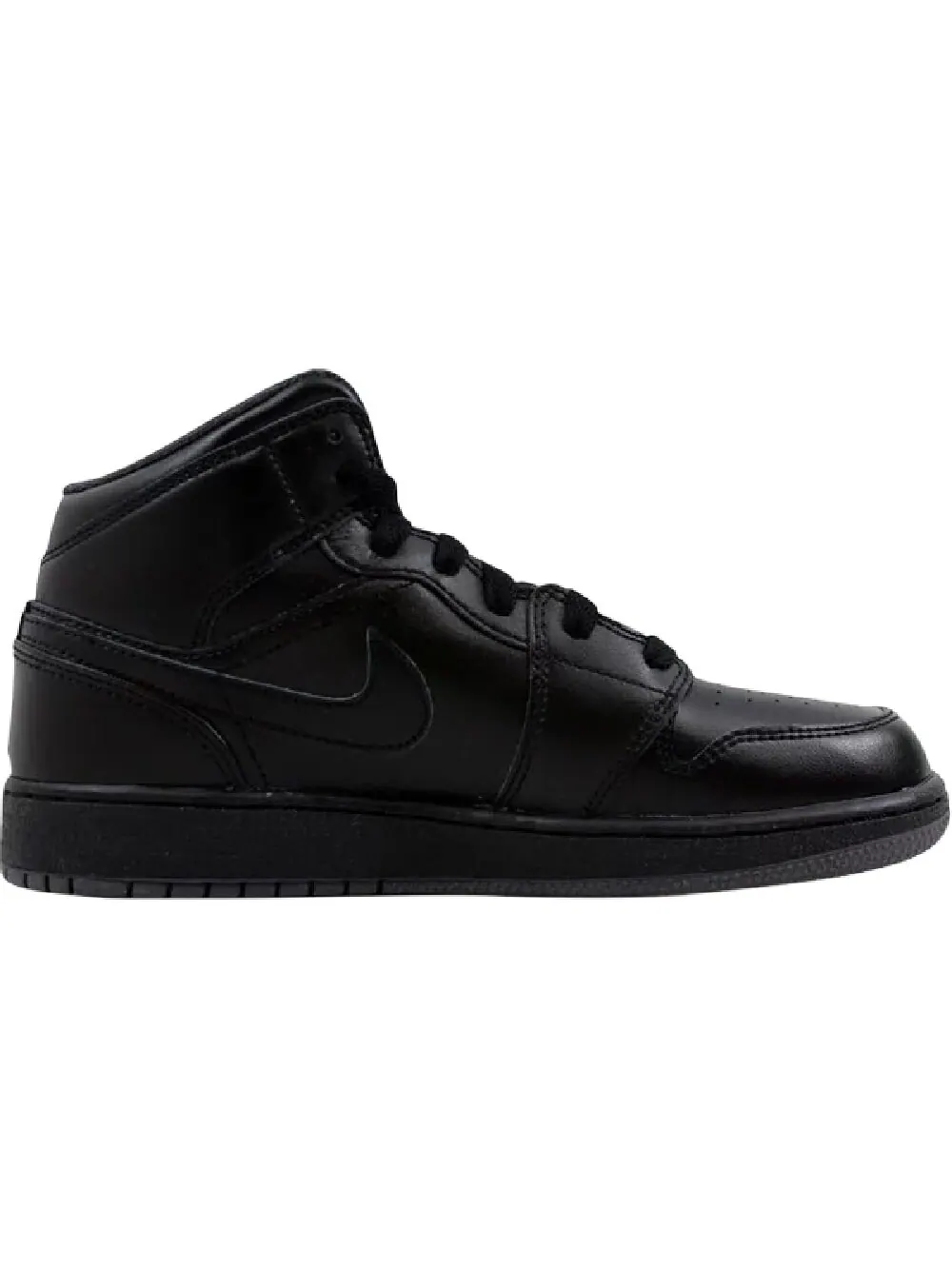 Кроссовки Air Jordan 1 Retro Mid GS Triple Black — изображение 1 из 1, черный темный серый