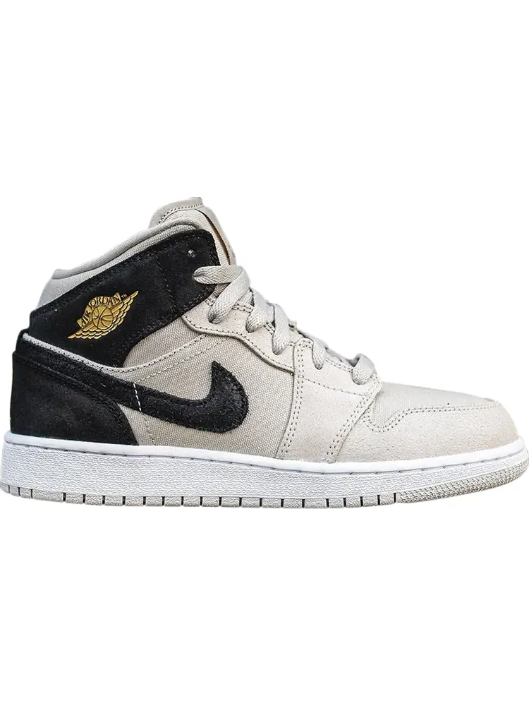 Кроссовки Air Jordan 1 Retro Mid GS Light Bone — изображение 1 из 6, серый