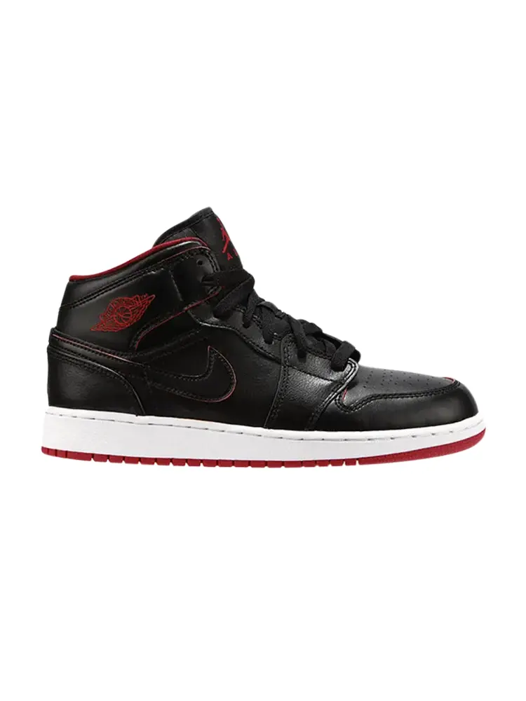 Кроссовки Air Jordan 1 Retro Mid GS 'Black Gym Red' — изображение 1 из 1, черный
