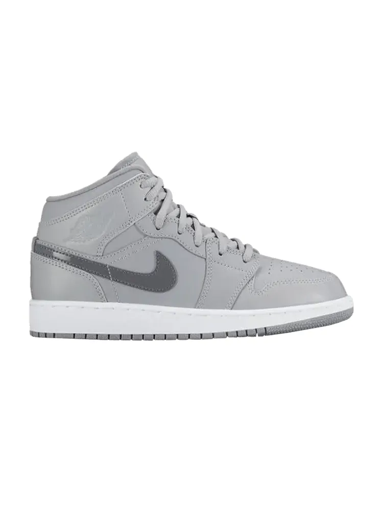 Кроссовки Air Jordan 1 Mid BG Wolf Grey — изображение 1 из 1, серый