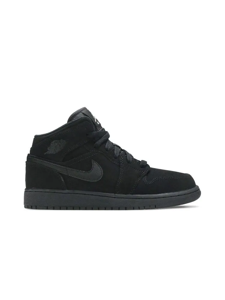 Кроссовки Air Jordan Air Jordan 1 Mid BG 'Black' — изображение 2 из 9, черный/белый/черный