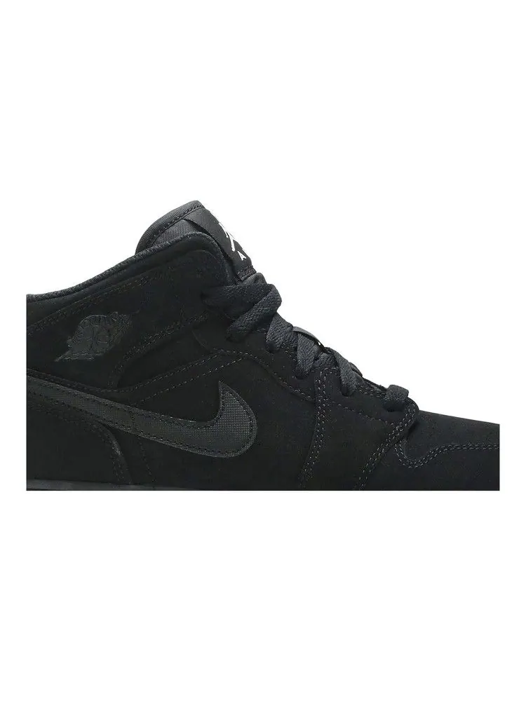 Кроссовки Air Jordan Air Jordan 1 Mid BG 'Black' — изображение 3 из 9, черный/белый/черный