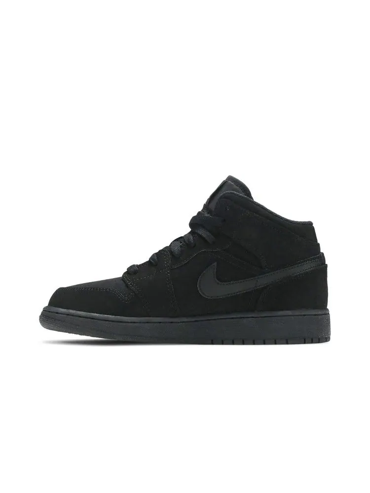 Кроссовки Air Jordan Air Jordan 1 Mid BG 'Black' — изображение 4 из 9, черный/белый/черный