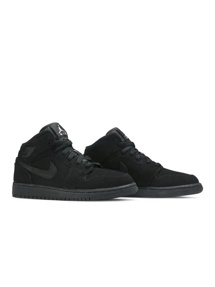 Кроссовки Air Jordan Air Jordan 1 Mid BG 'Black' — изображение 9 из 9, черный/белый/черный