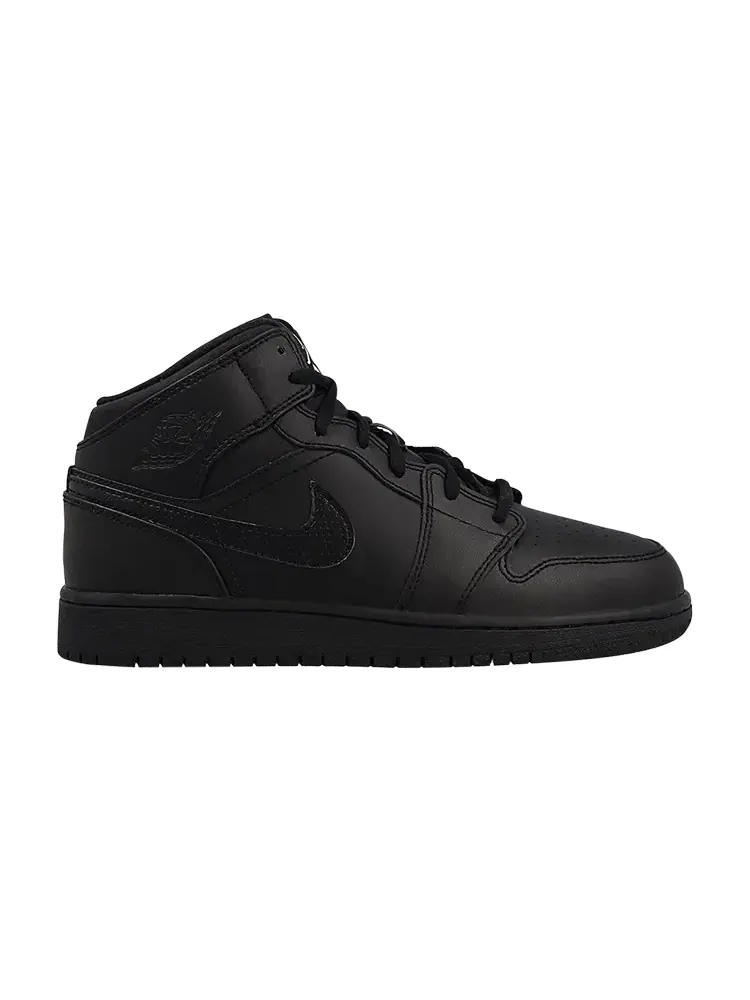 Кроссовки Air Jordan 1 Retro Mid GS 'Black' — изображение 1 из 1, черный