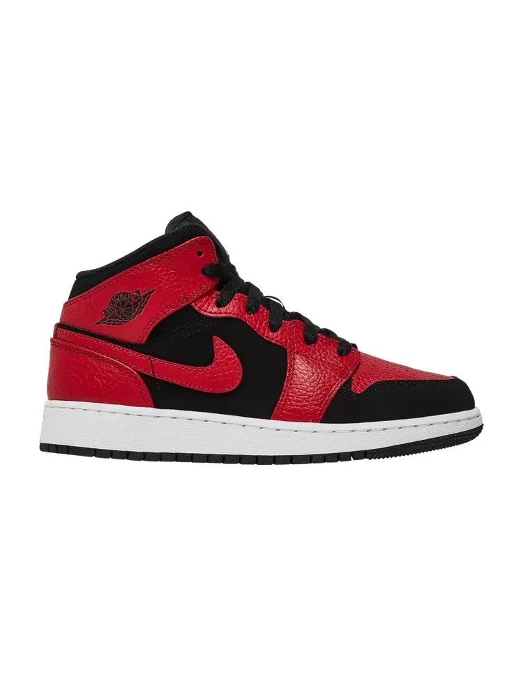 Кроссовки Air Jordan Air Jordan 1 Mid GS 'Black Gym Red' — изображение 1 из 9, черный/белый/красный