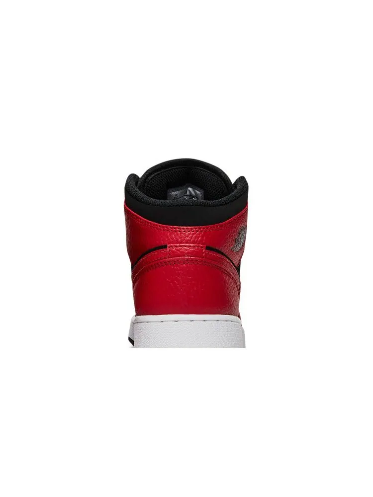 Кроссовки Air Jordan Air Jordan 1 Mid GS 'Black Gym Red' — изображение 8 из 9, черный/белый/красный