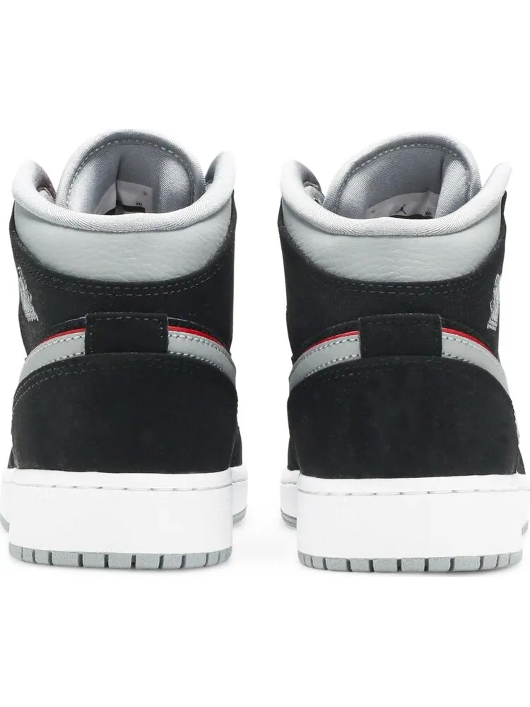 Кроссовки Air Jordan 1 Mid GS Black Particle Grey — изображение 6 из 8, черный