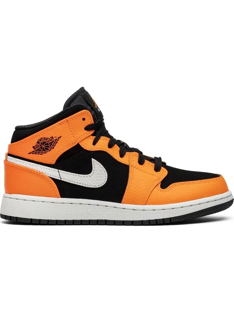 Кроссовки Air Jordan 1 Retro Mid GS Orange Black — изображение 1 из 8, оранжевый