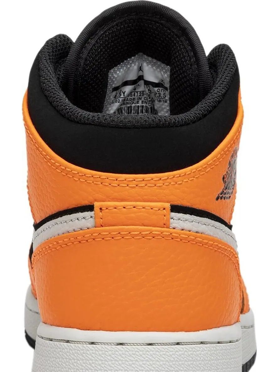 Кроссовки Air Jordan 1 Retro Mid GS Orange Black — изображение 7 из 8, оранжевый