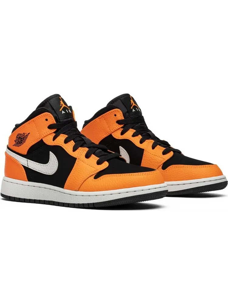 Кроссовки Air Jordan 1 Retro Mid GS Orange Black — изображение 8 из 8, оранжевый