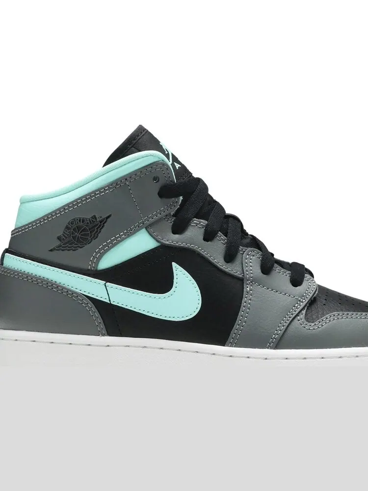 Кроссовки Air Jordan 1 Mid GS Grey Aqua — изображение 2 из 8, серый