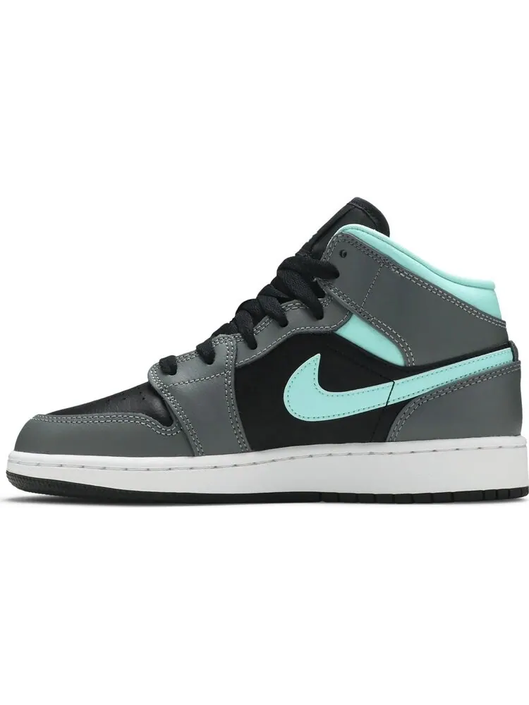 Кроссовки Air Jordan 1 Mid GS Grey Aqua — изображение 3 из 8, серый