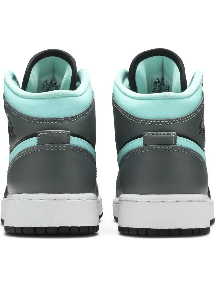 Кроссовки Air Jordan 1 Mid GS Grey Aqua — изображение 6 из 8, серый